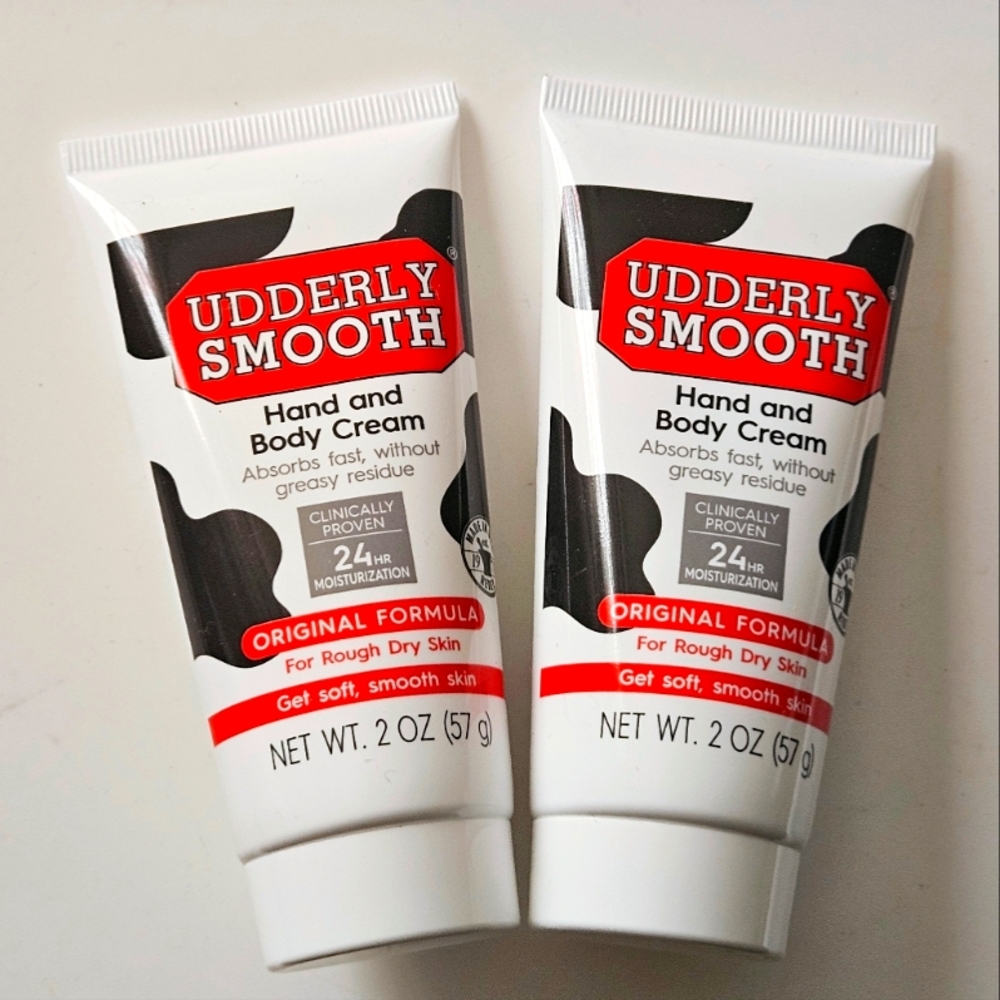 NWT BUNDLE OF 2 MINI UDDERLY SMOOTH NON-GREASY HAND & BODY CREAM!